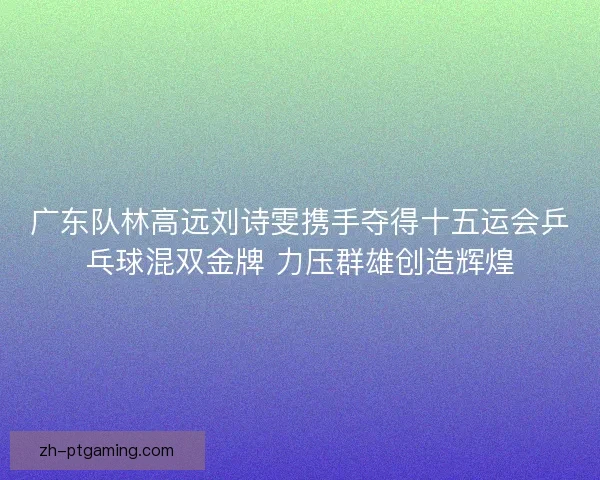 广东队林高远刘诗雯携手夺得十五运会乒乓球混双金牌 力压群雄创造辉煌
